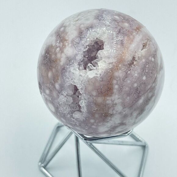 Pink amethyst flower agate crystal healing stone 2.25 inches druzy points - Picture 9 of 13